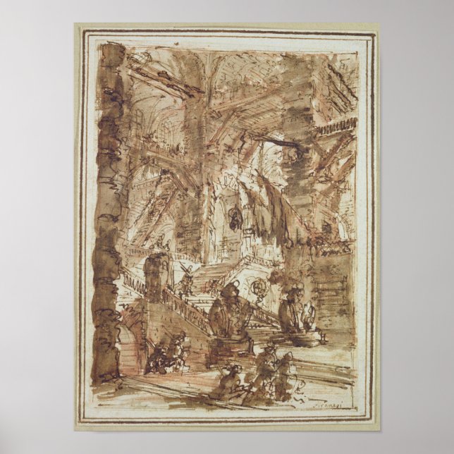 Póster Dibujo preparatorio del número de placa VIII (Frente)