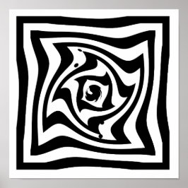 Póster Dibujo psicodélico con efecto de ilusión óptica