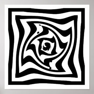 Póster Dibujo psicodélico con efecto de ilusión óptica