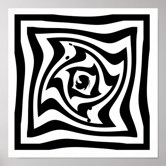Póster Dibujo psicodélico con efecto de ilusión óptica (Frente)