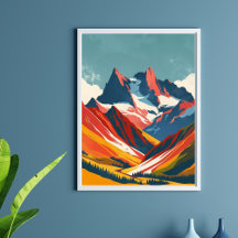 Dibujo retro de montañas