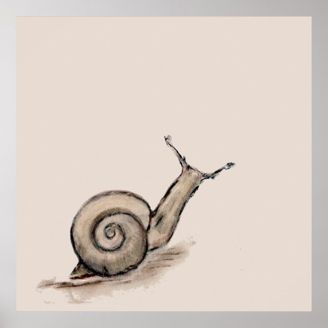 Póster Dibujo zen pastel original de caracoles (Frente)