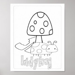 Póster Dibujos De Bichos Lindos Coccinela