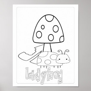 Póster Dibujos De Bichos Lindos Coccinela