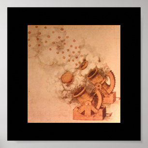 Póster Dibujos de cañones de Leonardo da Vinci