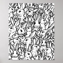 Dibujos de conejos y conejas en blanco y negro Pat