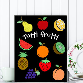 Póster Dibujos de frutas coloridas