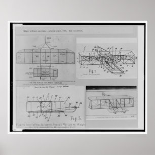 PÓSTER DIBUJOS DE PATENTES DE AVIONES DE AVIONES DE AVION