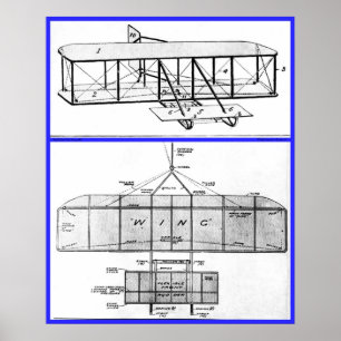 Póster Dibujos de patentes de hermanos Wright 1908