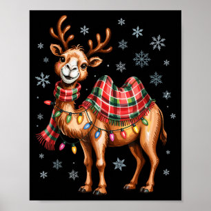 Póster Dibujos Divertidos De Camellos De Navidad Para Ama