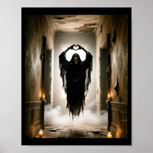 Póster Dibujos divertidos de fantasmas con manos en forma