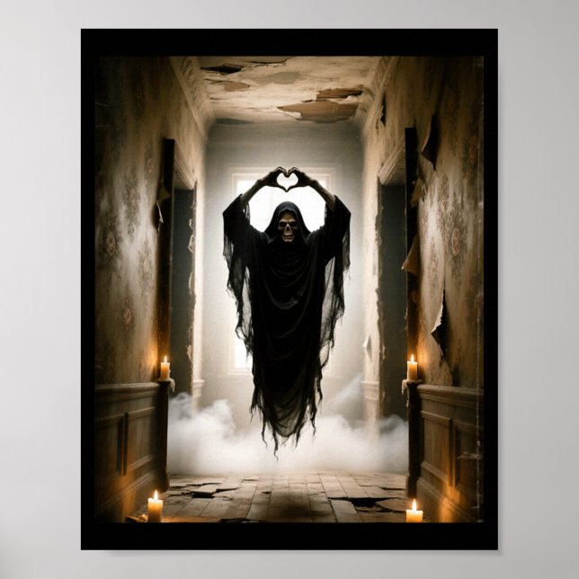 Póster Dibujos divertidos de fantasmas con manos en forma (Frente)