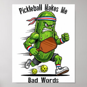 Póster Dibujos divertidos de pickleball me hacen decir ma