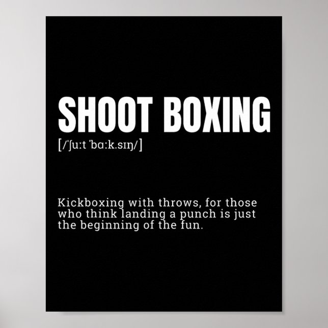Póster Diccionario de Definición de Entusiasta de Kickbox (Frente)