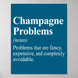 Póster Diccionario de definición de problemas de champán