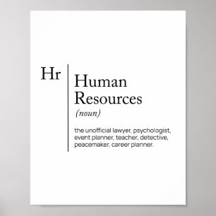 Póster diccionario de definición de RRHH