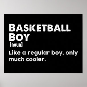 Póster Diccionario divertido definición chico baloncesto