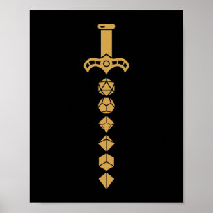Póster Dice la espada del Paladin Tabletop RPG