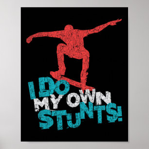 Póster Dicho de cita de patinaje divertido y genial