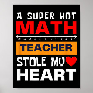 Póster Dicho de matemáticas vintage súper caliente corazó