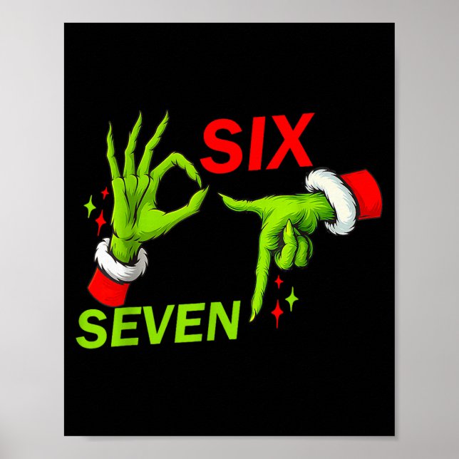 Póster Dicho de meme navideño de moda 6 7 Disfraz de meme (Frente)