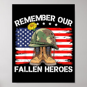 Póster Dicho del Día del Veterano Recordar a los Héroes C