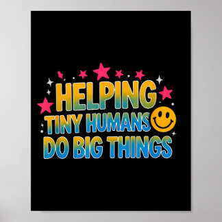 Póster Dicho divertido ayudando a humanos diminutos gran