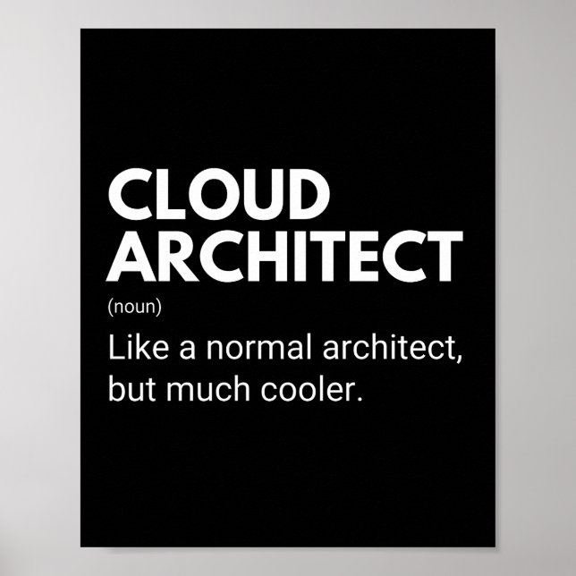 Póster Dicho Divertido de Arquitecto de Nube (Frente)