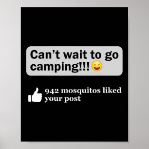 Póster Dicho divertido de camping Humor Chiste al aire li