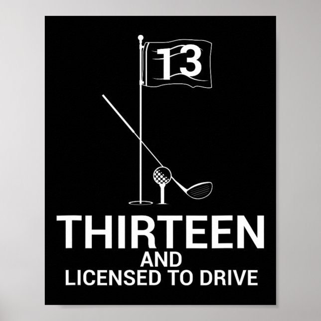 Póster Dicho Divertido de Golf Adolescente Cumpleaños 13  (Frente)