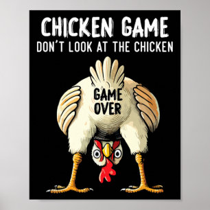 Póster Dicho divertido desafío No mires al pollo
