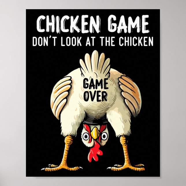 Póster Dicho divertido desafío No mires al pollo  (Frente)