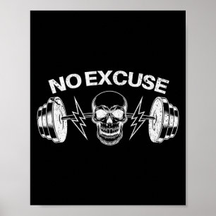 Póster Dicho divertido sin excusas inspiracional motivaci