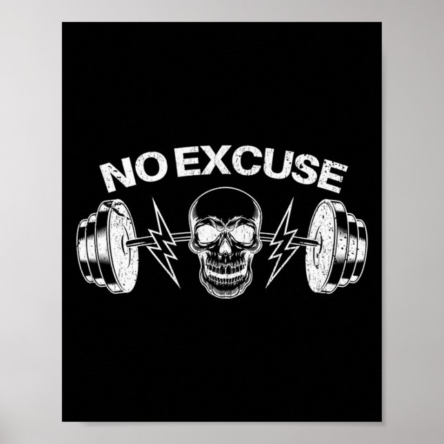 Póster Dicho divertido sin excusas inspiracional motivaci (Frente)