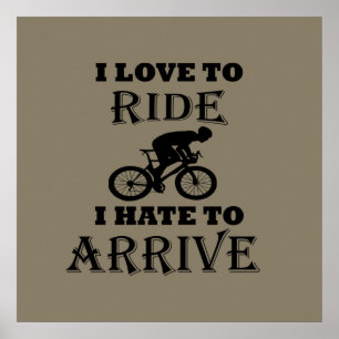Póster Dicho divertido sobre ciclismo