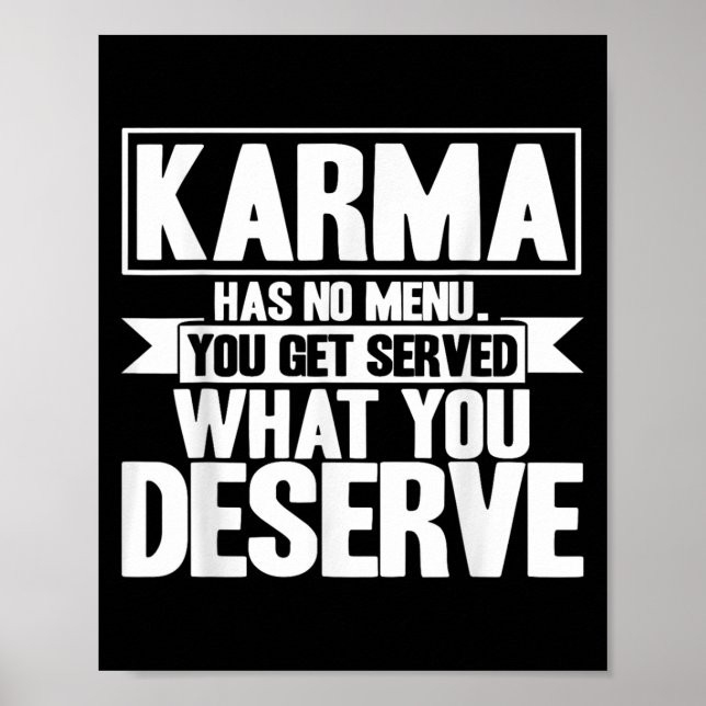 Póster Dicho Inspirador Karma Karma No Tiene Menú  (Frente)