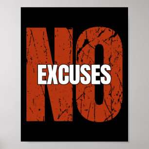 Póster Dicho Inspirador Sin Excusas Motivacional Gimnasio