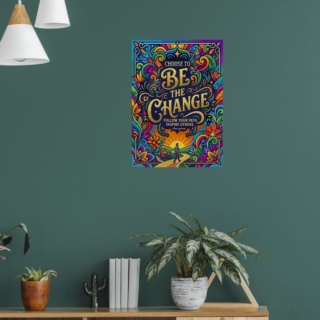 Póster Dicho Motivacional Sé El Cambio (Salón 1)