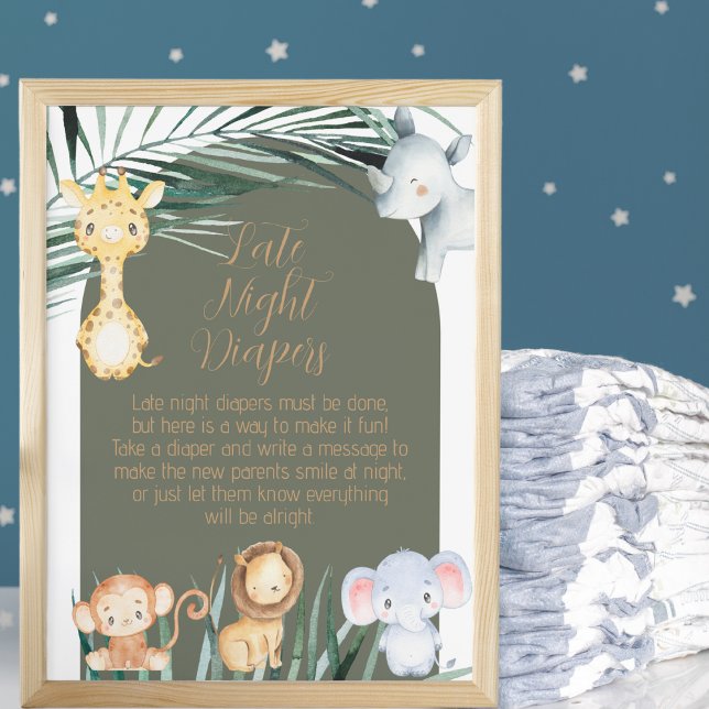 Póster Dichos de pañales de noche tema Safari (Subido por el creador)
