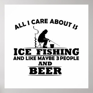Póster Dichos divertidos de pesca en el hielo