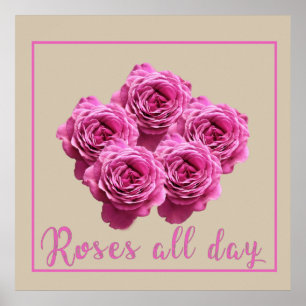Póster Dichos divertidos sobre rosas y amor