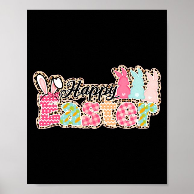 Póster Dichos Felices de Pascua Huevo Conejo  (Frente)