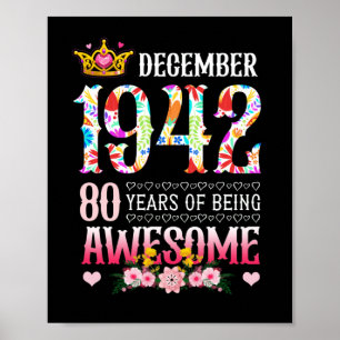 Póster Diciembre de 1942 80º cumpleaños 80 años de esplén