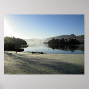 Póster Diciembre por la mañana en Derwentwater