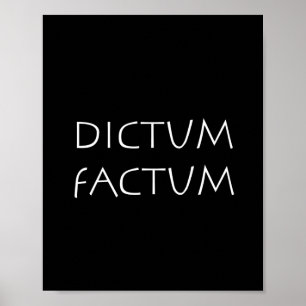 Póster Dictum factum
