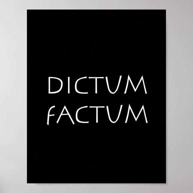 Póster Dictum factum (Frente)