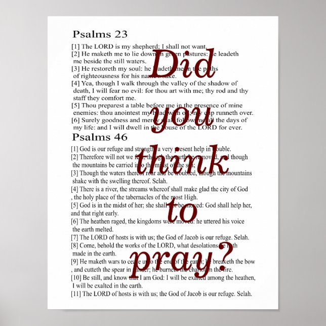 Póster Did you think to pray? poster (Frente)