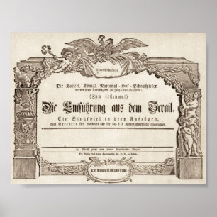 Póster Die Entführung aus dem Serail Oper Amadeus Mozart