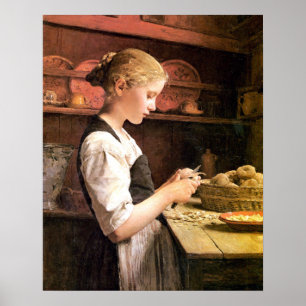 Póster Die kleine Kartoffelschälerin
