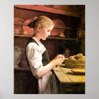 Póster Die kleine Kartoffelschälerin